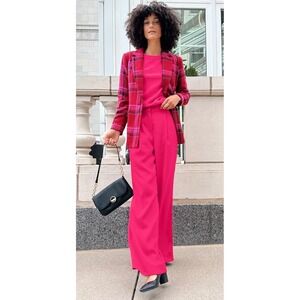 NWT Hot Pink Wide Leg Satin Pants, size medium